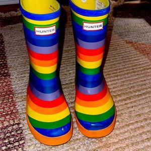 Hunter Kid size 11 rainbow rain boots